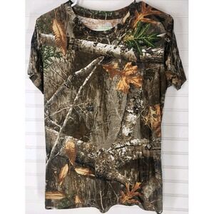 Youth Size L Rustic Ridge Hunting Camo Short Sleeve T-Shirt Woodland
